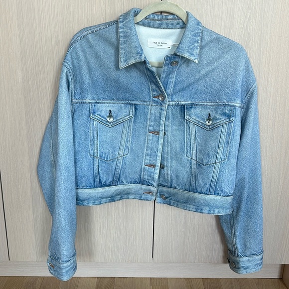 Rag & Bone Miramar Cropped Denim Jacket - Picture 1 of 9
